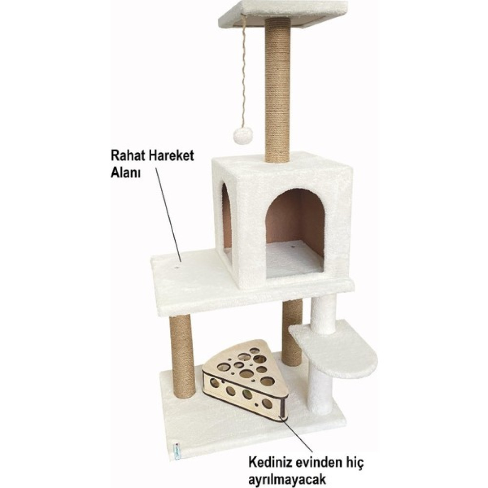 Nursoft B-09 Kedi Tırmalama Evi ve Kedi Oyun Evi - Beyaz Evcil Hayvan Ürünleri Fiyatı