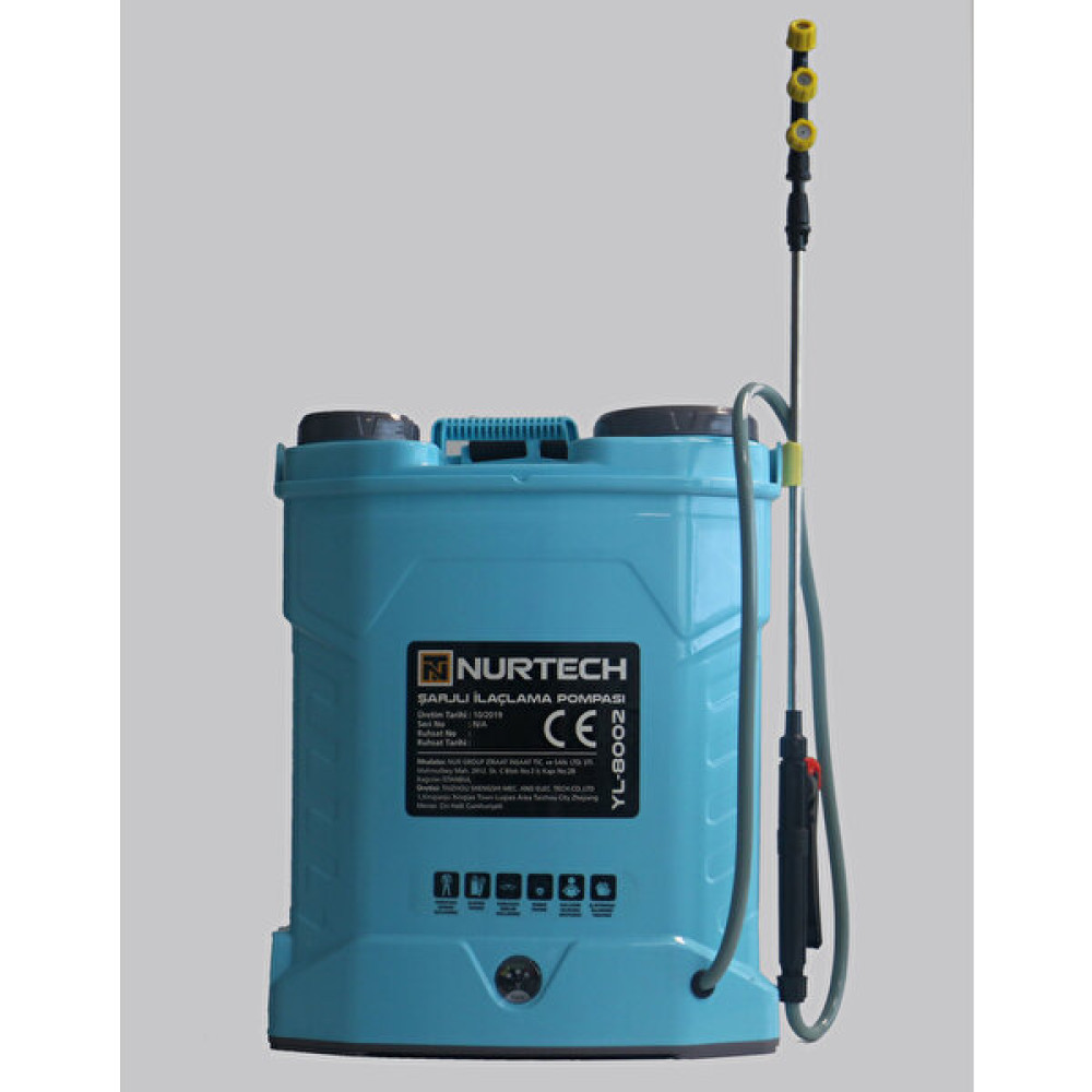 Nurtech Ilaçlama Pompası 20LT Şarjlı YL-8002 20LT YENI AKÜ - Yok Bahçe Makinesi Fiyatı