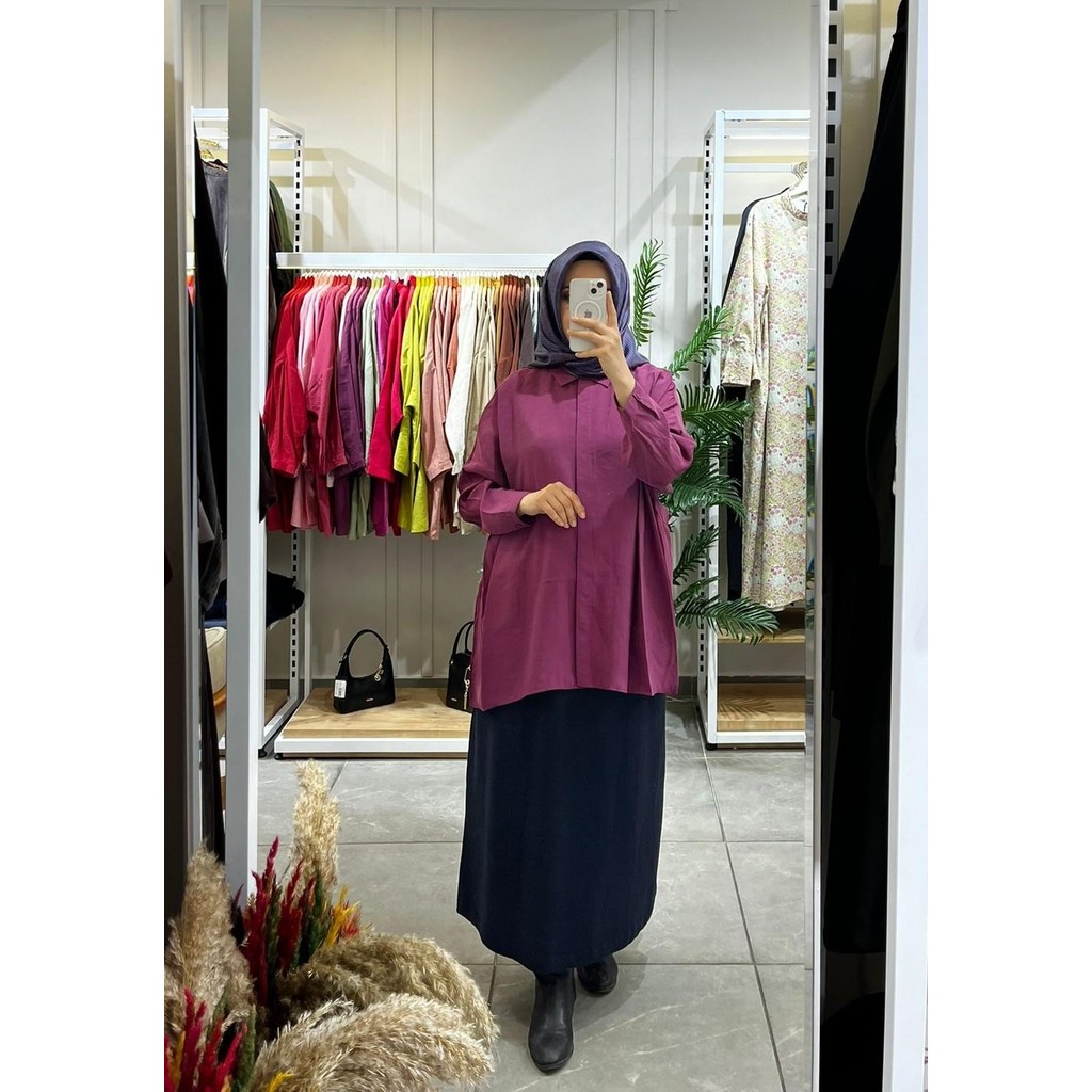 Nuss 3001 Oversize Düğmeli Gömlek Mürdüm Giyim & İç Giyim Fiyatı