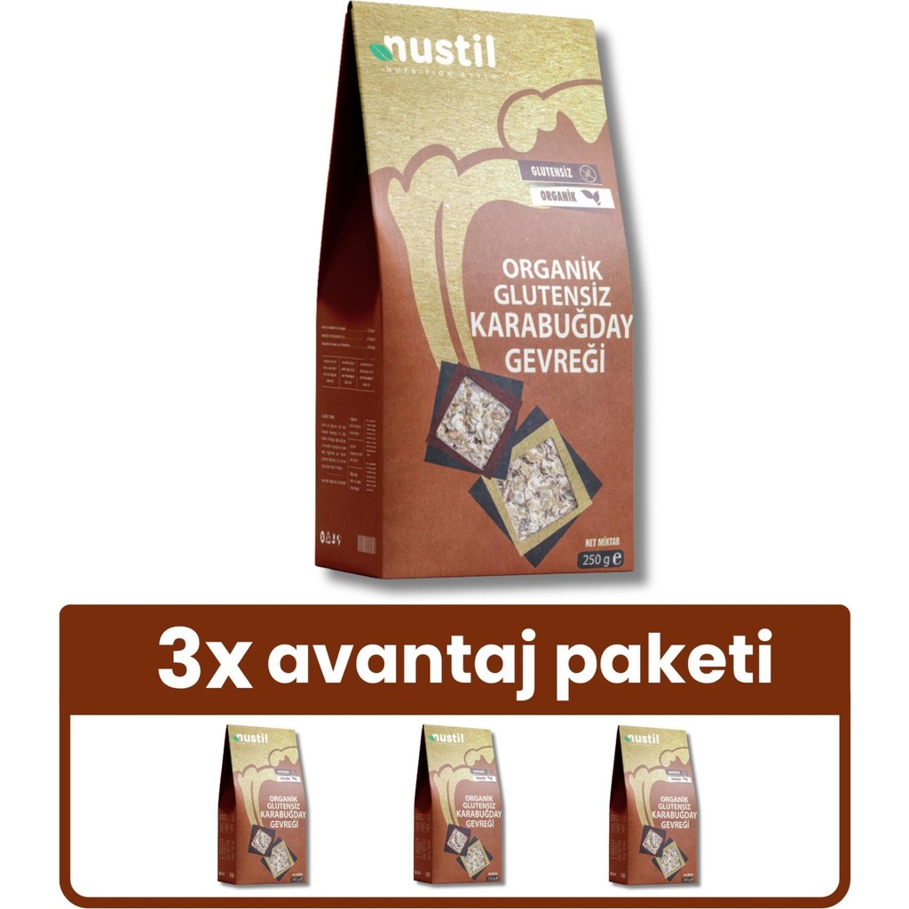 Nustil Glutensiz Organik Karabuğday Gevreği X3 - 250 gr Kahvaltılık Gevrek Fiyatı