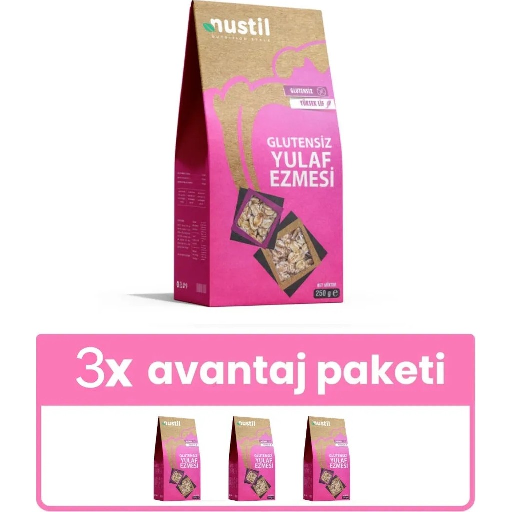 Nustil Nutrition Style Nustil Glutensiz Yulaf Ezmesi 3 x 250 gr Sade İçerik ile Sağlıklı Kahvaltı Seçeneği - 750 gr Kahvaltılık Gevrek Fiyatı