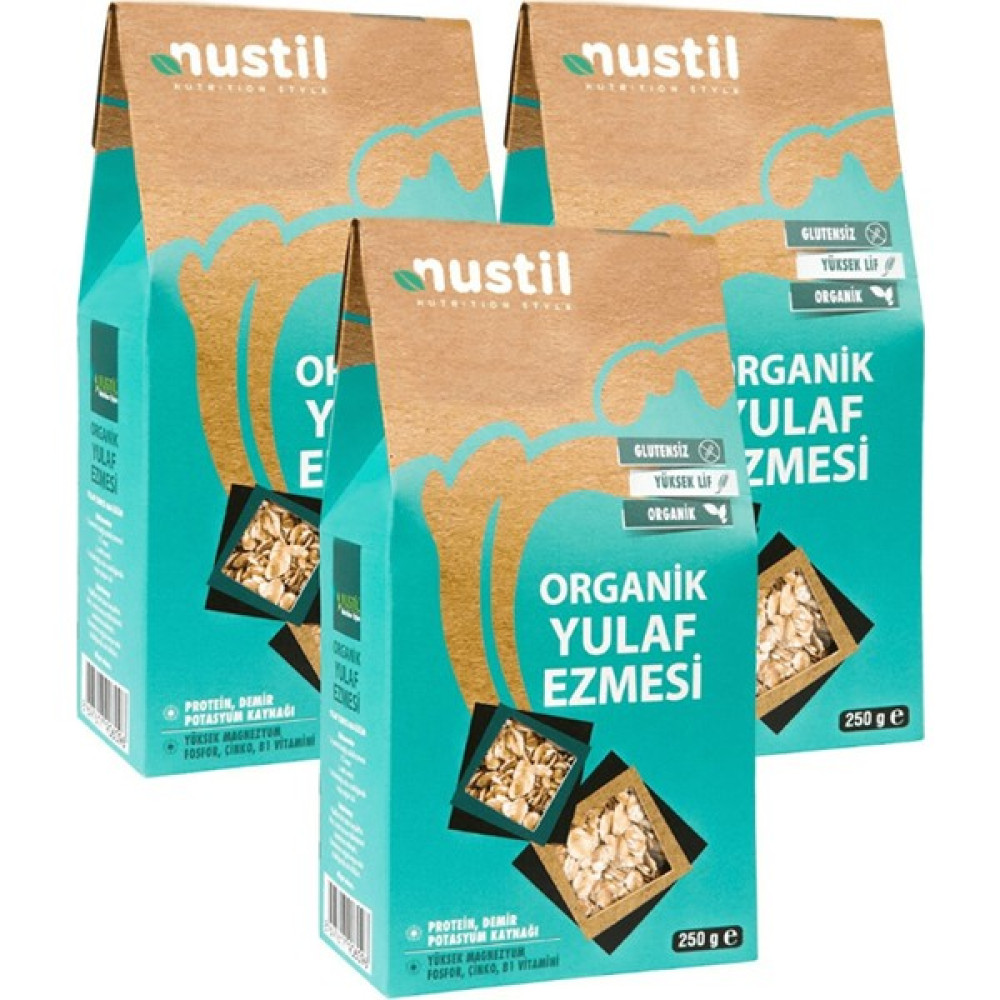 Nustil Nutrition Style Nustil Organik Glutensiz Yulaf Ezmesi 250 gr x 3 - 750 gr Diğer Fiyatı