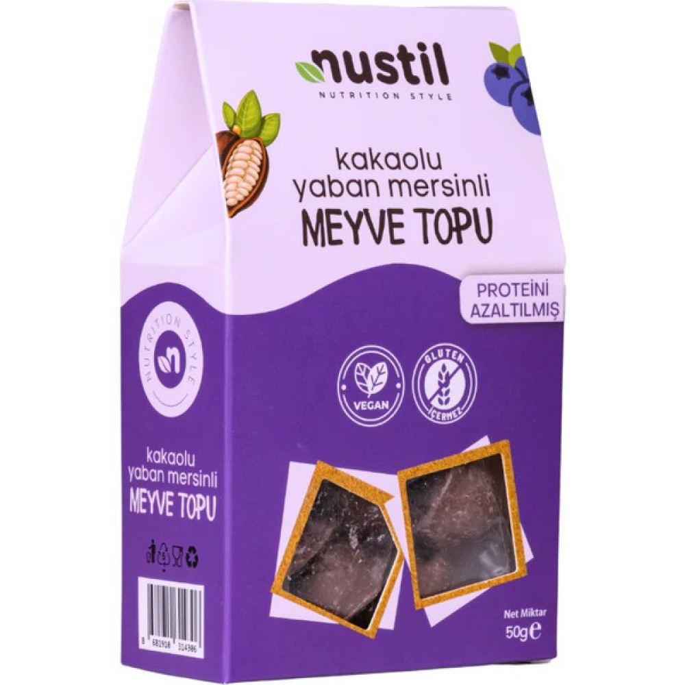 Nustil Nutrition Style Proteini Azaltılmış Glutensiz Kakaolu Yaban Mersinli Meyve Topu 50 gr Diğer Fiyatı