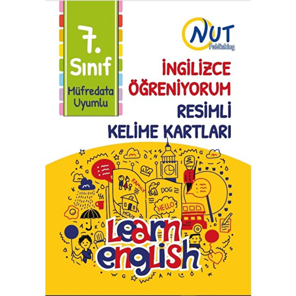 Nut Publishing 7. Sınıf İngilizce Öğreniyorum Resimli Kelime Kartları Yabancı Dil Kitapları Fiyatı