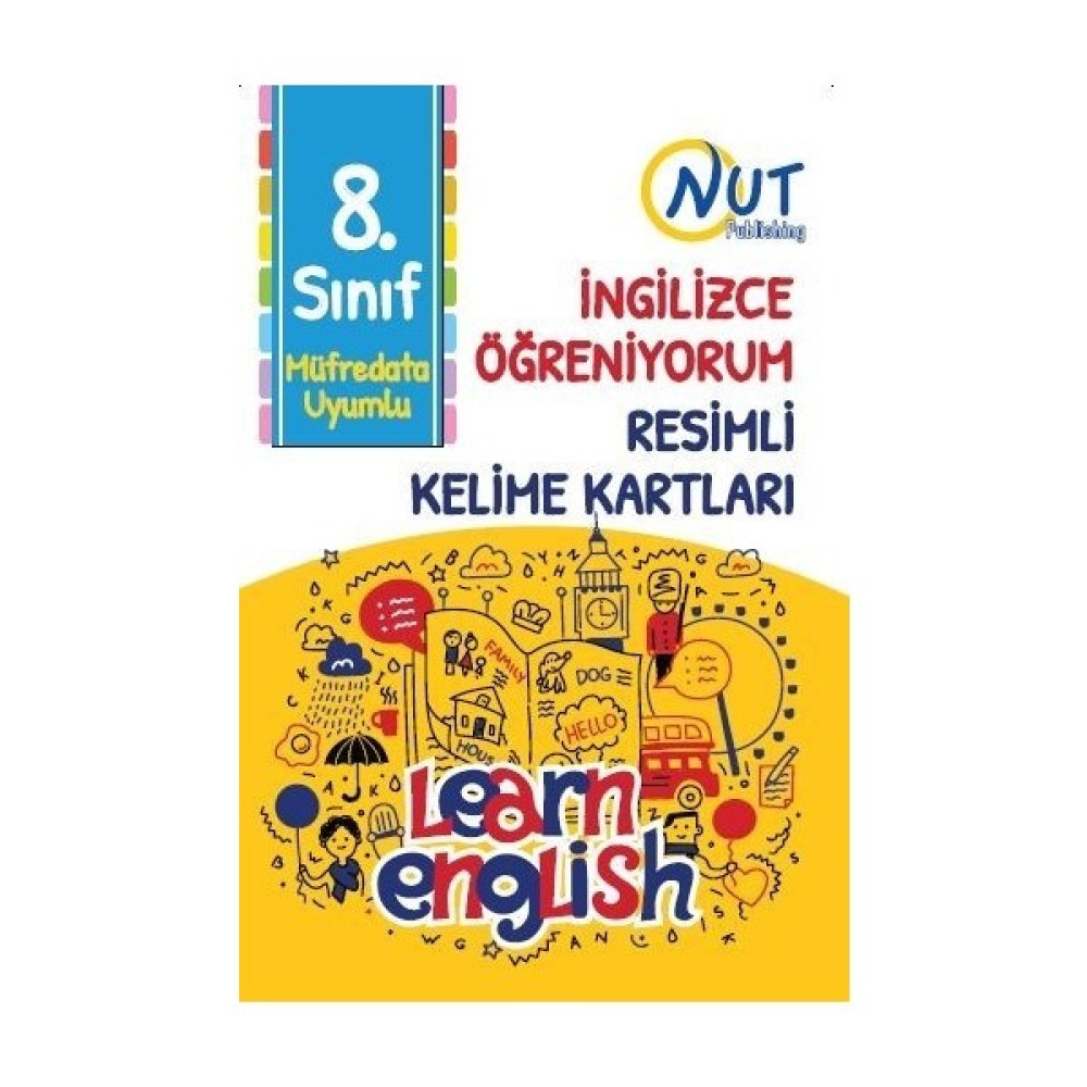 Nut Publishing 8. Sınıf İngilizce Öğreniyorum Resimli Kelime Kartları Yabancı Dil Öğretici Kitaplar ve Eğitim Setleri Fiyatı