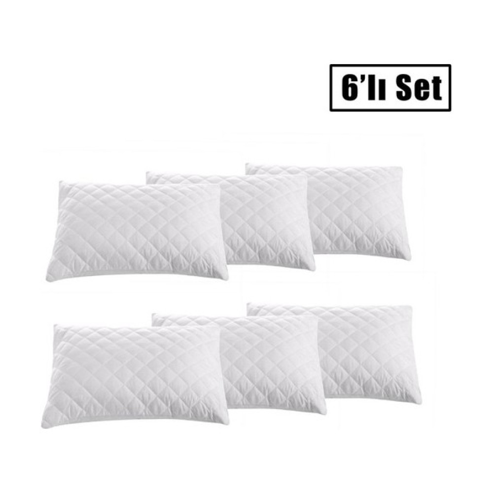 Nutex 6'lı Kapitoneli Fermuarlı Yastık Koruyucu Alez - Beyaz - 50 x 70 cm Alez / Yatak Koruyucu Fiyatı