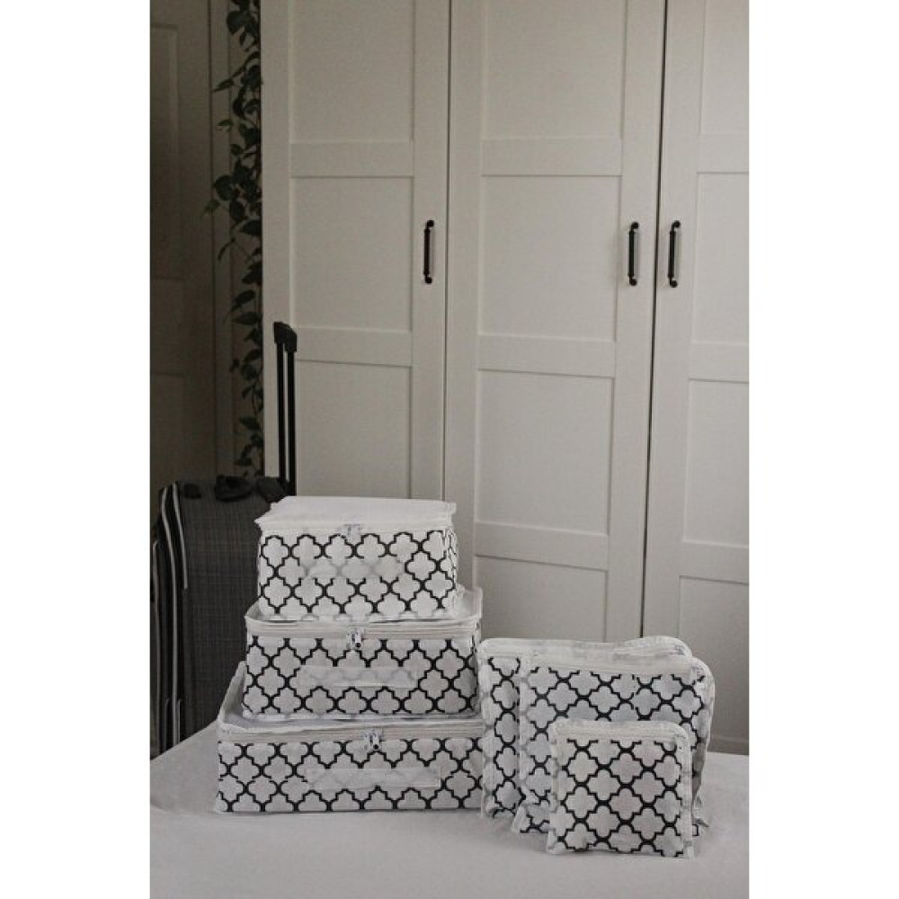 Nutex 6'lı Valiz Düzenleyici Bavul Içi Organizer Set - Seyahat Hurcu - Çiçek Desen(Beyaz) - Beyaz Eşya Saklama / Düzenleme Fiyatı