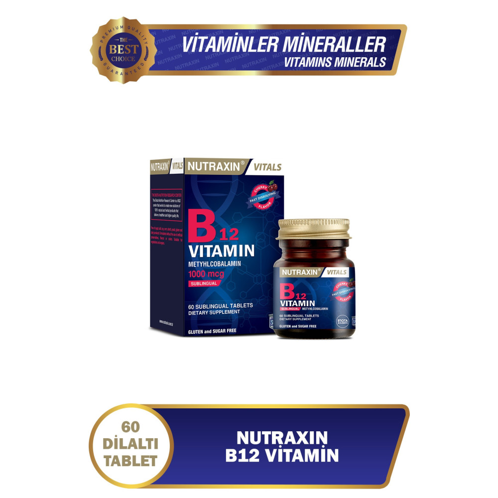 Nutraxin B12 Vitamini (1000 Mcg) - Dil Altı Tableti Sağlık / Diyet Fiyatı