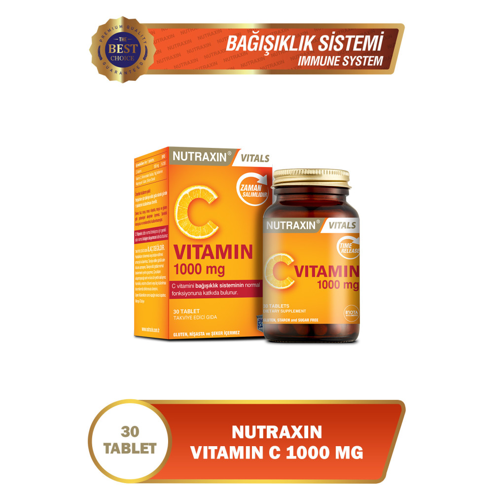 Nutraxin C Vitamin 1000 Mg - C Vitamini Deposu Zaman Salınımlı 30 Tablet Sağlık / Diyet Fiyatı