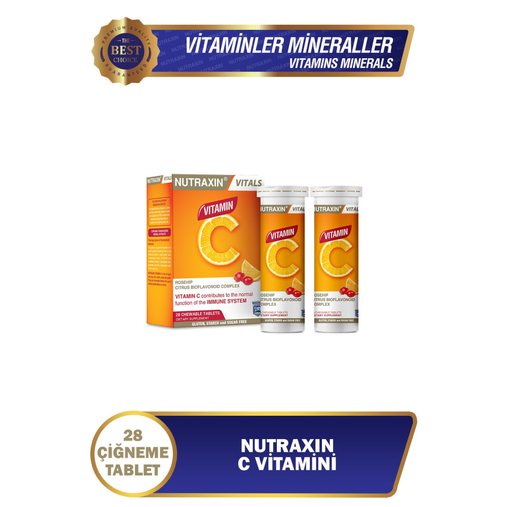 Nutraxin C Vitamini Çiğneme Tableti - C Vitamini Deposu 28 Tablet Sağlık / Diyet Fiyatı