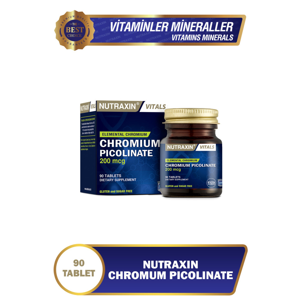 Nutraxin Chromium Picolinate 200 Mcg 90 Tablet Krom Takviyesi Sağlık / Diyet Fiyatı