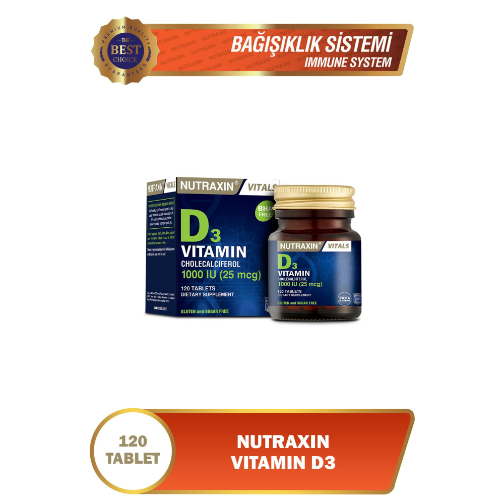 Nutraxin D3 Vitamini 120 Tablet- Vitamin Ve Mineral Takviyesi Sağlık / Diyet Fiyatı