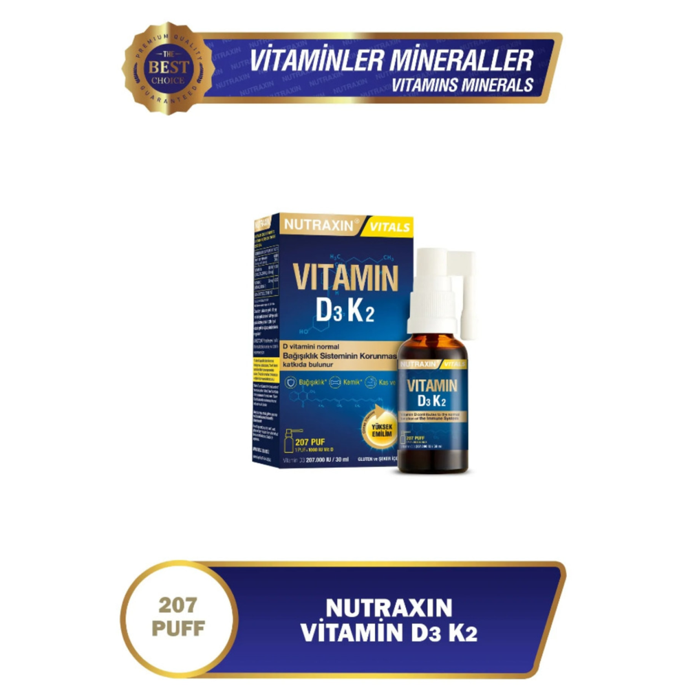 Nutraxin D3k2 Sprey 30 Ml - D3 K2 Sprey Sağlık / Diyet Fiyatı