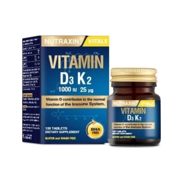 Nutraxin D3K2 Vitamin 120 Tablet Sporcu Besini & Supplementler Fiyatı