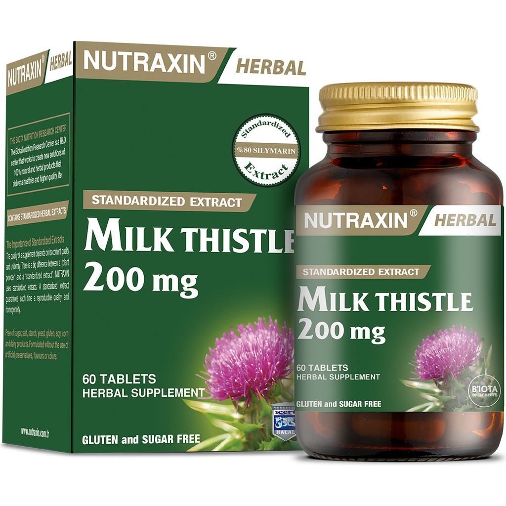 Nutraxin Milk Thistle - Deve Dikeni Gıda Takviyesi 200 Mg 60 Tablet Sağlık / Diyet Fiyatı