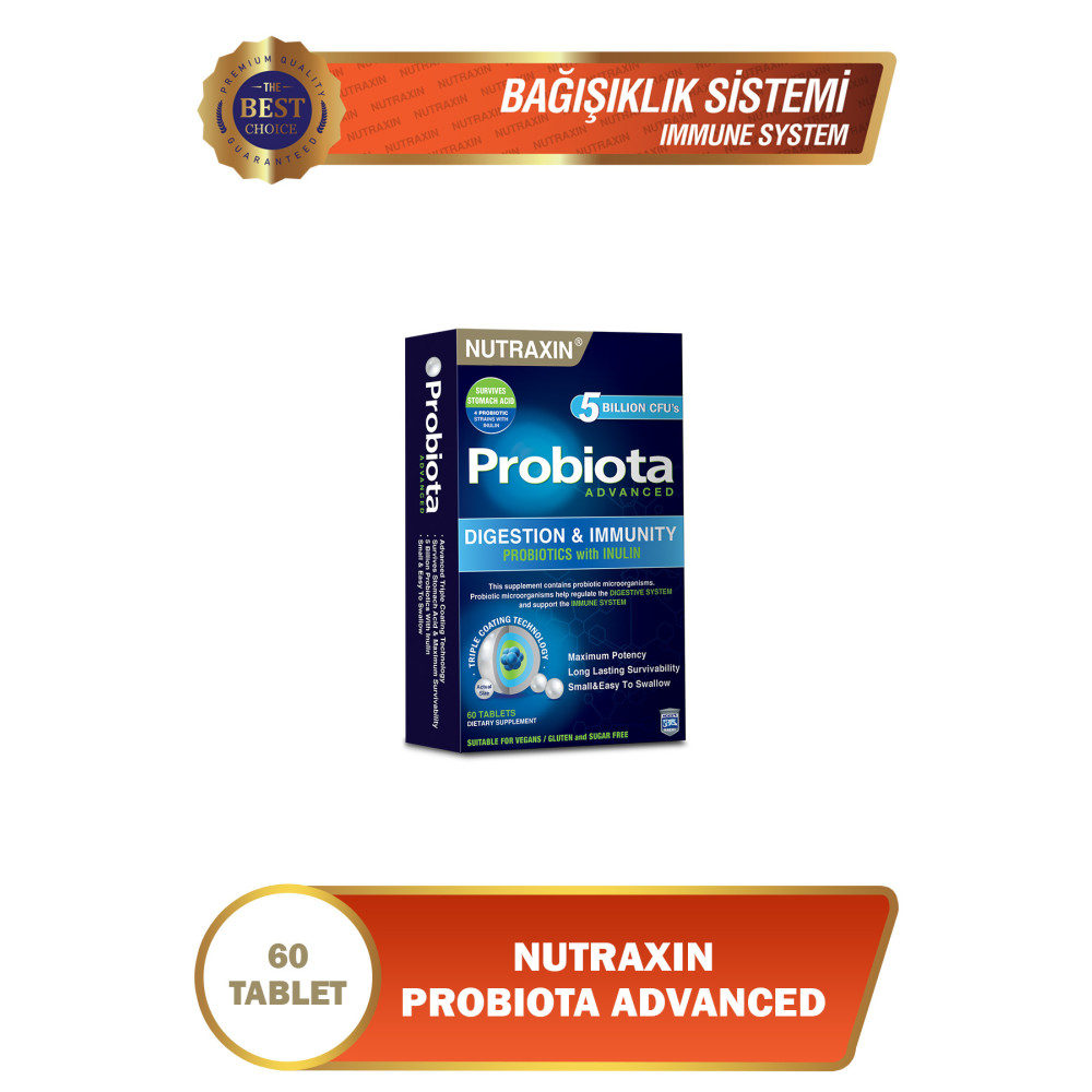 Nutraxin Probiota Advanced 60 Tablet - İnce Bağırsakta Çözünen 5 Milyar Canlı Probiyotik Sağlık / Diyet Fiyatı