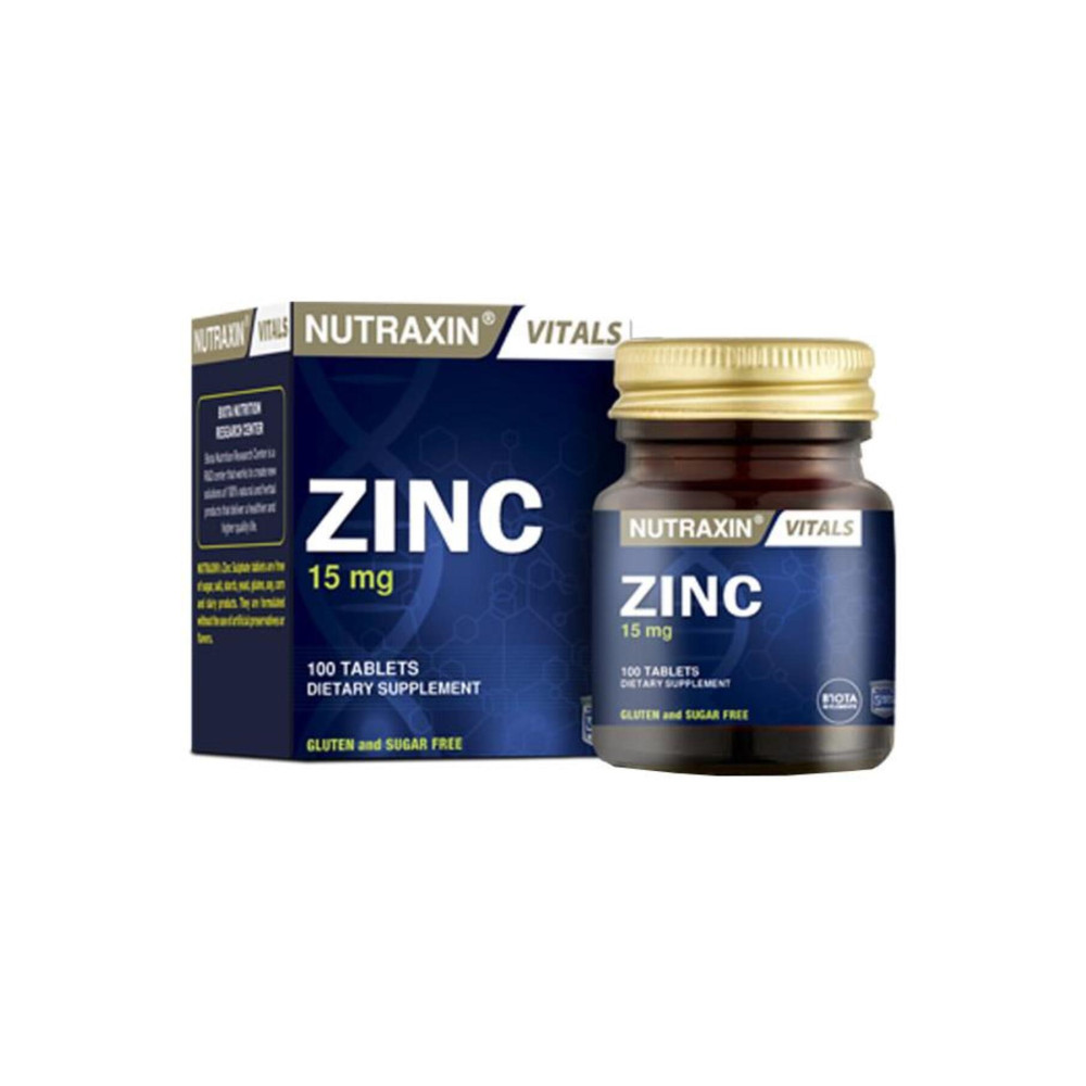 Nutraxin Zinc Sulphate - Çinko Takviyesi 15 Mg 100 Tablet Sağlık / Diyet Fiyatı