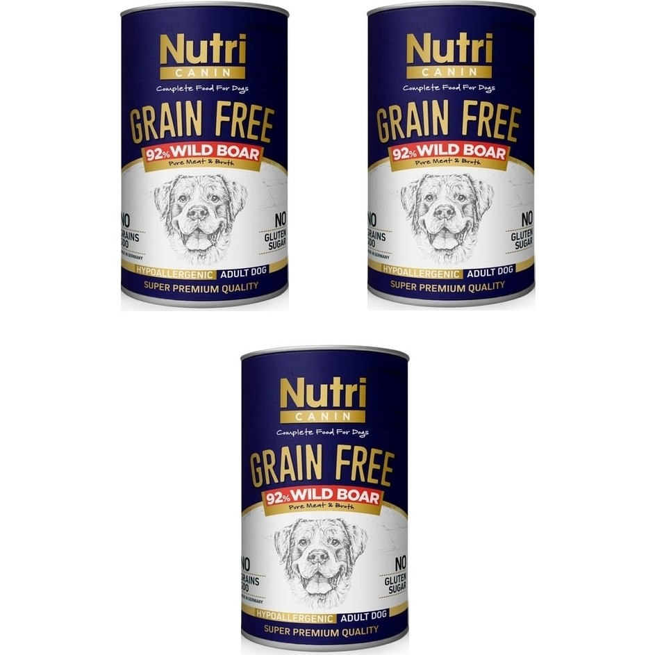 Nutri Canin Tahılsız Yaban Domuzlu Köpek Konserve 400 Gr. x 3 Adet Evcil Hayvan Ürünleri Fiyatı