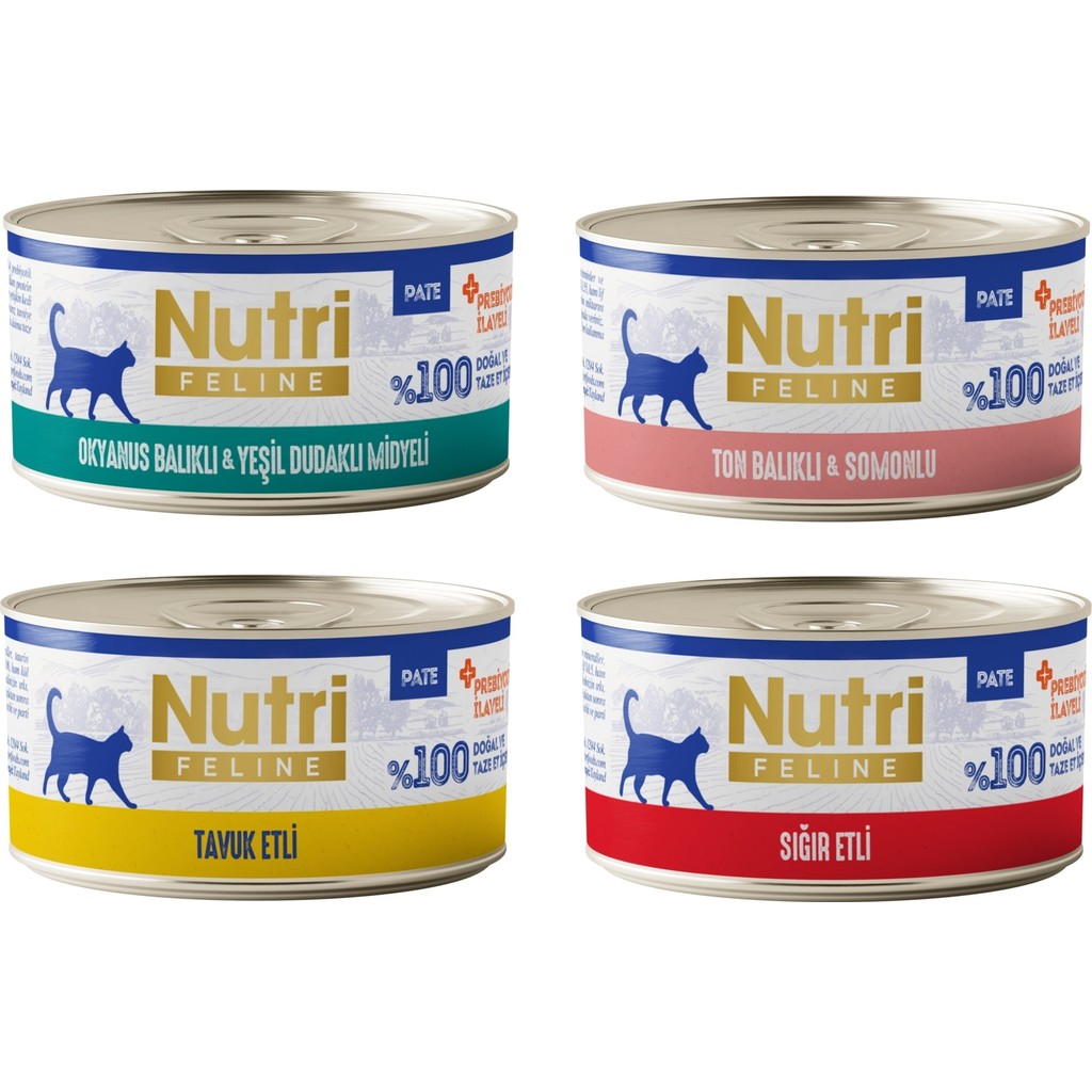 Nutri Feline 4 Çeşit Karma Tahılsız Yetişkin Kedi Konservesi 70 Gr. x 4 Adet Evcil Hayvan Ürünleri Fiyatı
