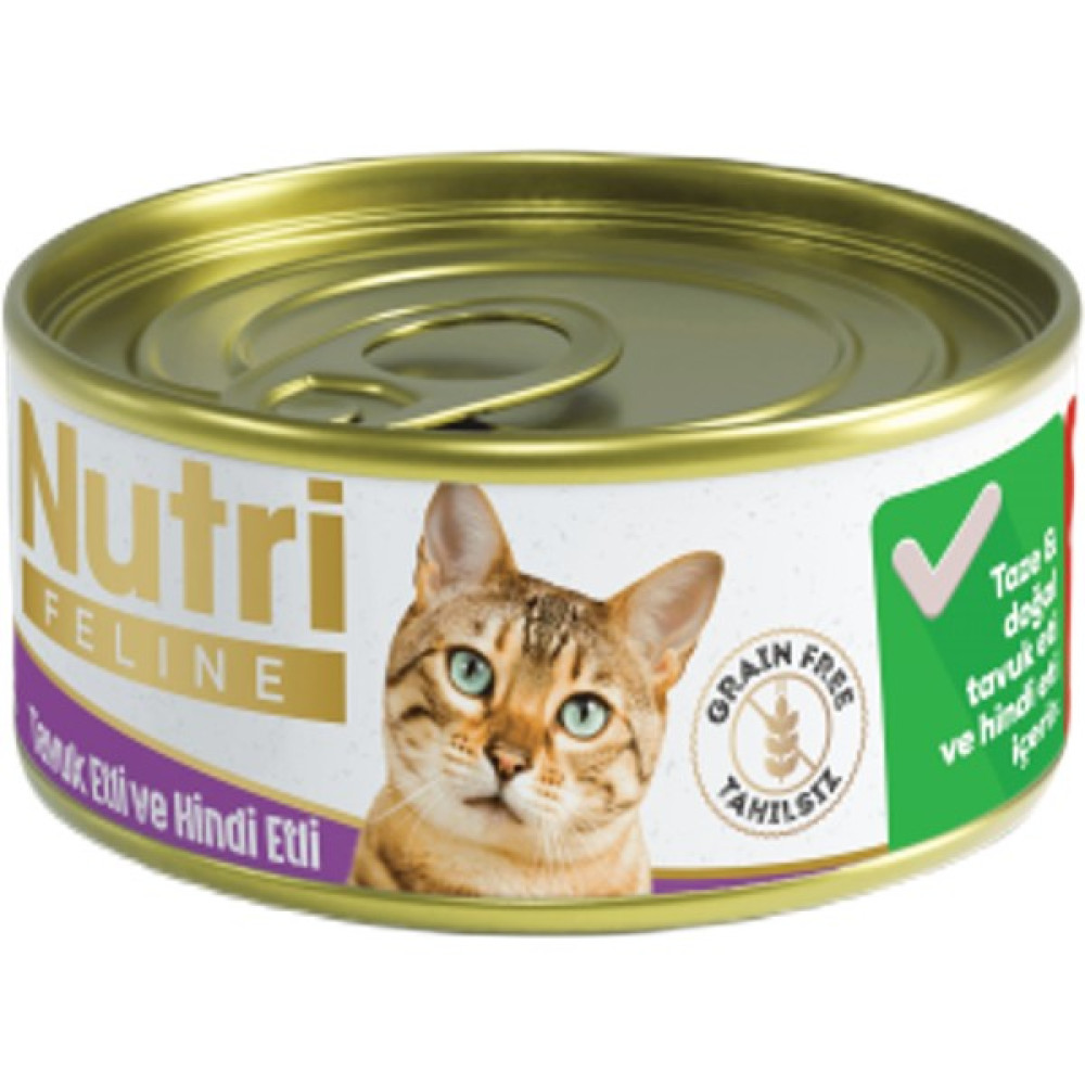 Nutri Feline Grain Free Chicken Pate with Turkey Adult Cat Tahılsız Tavuk ve Hindi Etli Yetişkin Kediler İçin Yaş Kedi Maması 85gr Evcil Hayvan Ürünleri Fiyatı