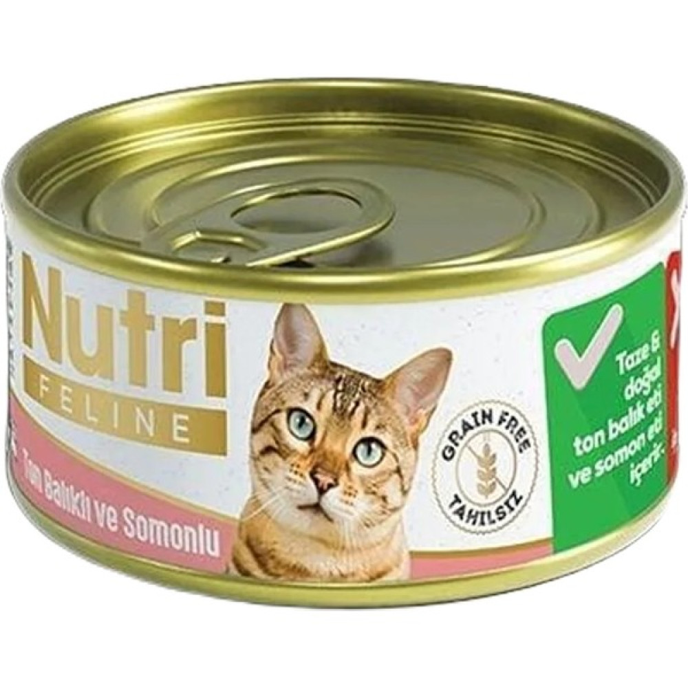 Nutri Feline Grain Free Tuna Pate with Salmon Adult Cat Tahılsız Ton Balıklı ve Somon Balıklı Yetişkin Kediler İçin Yaş Kedi Maması 85gr Evcil Hayvan Ürünleri Fiyatı