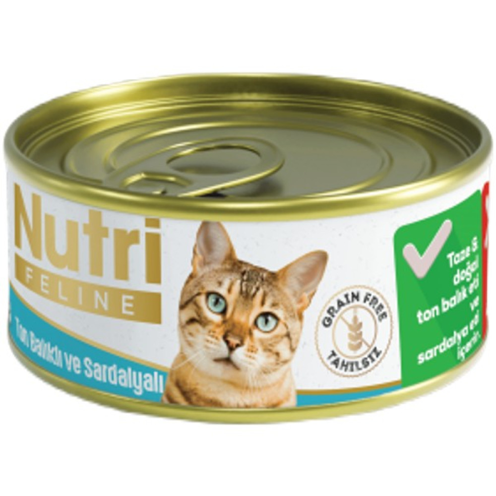 Nutri Feline Grain Free Tuna Pate with Sardine Adult Cat Tahılsız Ton Balıklı ve Sardalyalı Yetişkin Kediler İçin Yaş Kedi Maması 85gr Evcil Hayvan Ürünleri Fiyatı