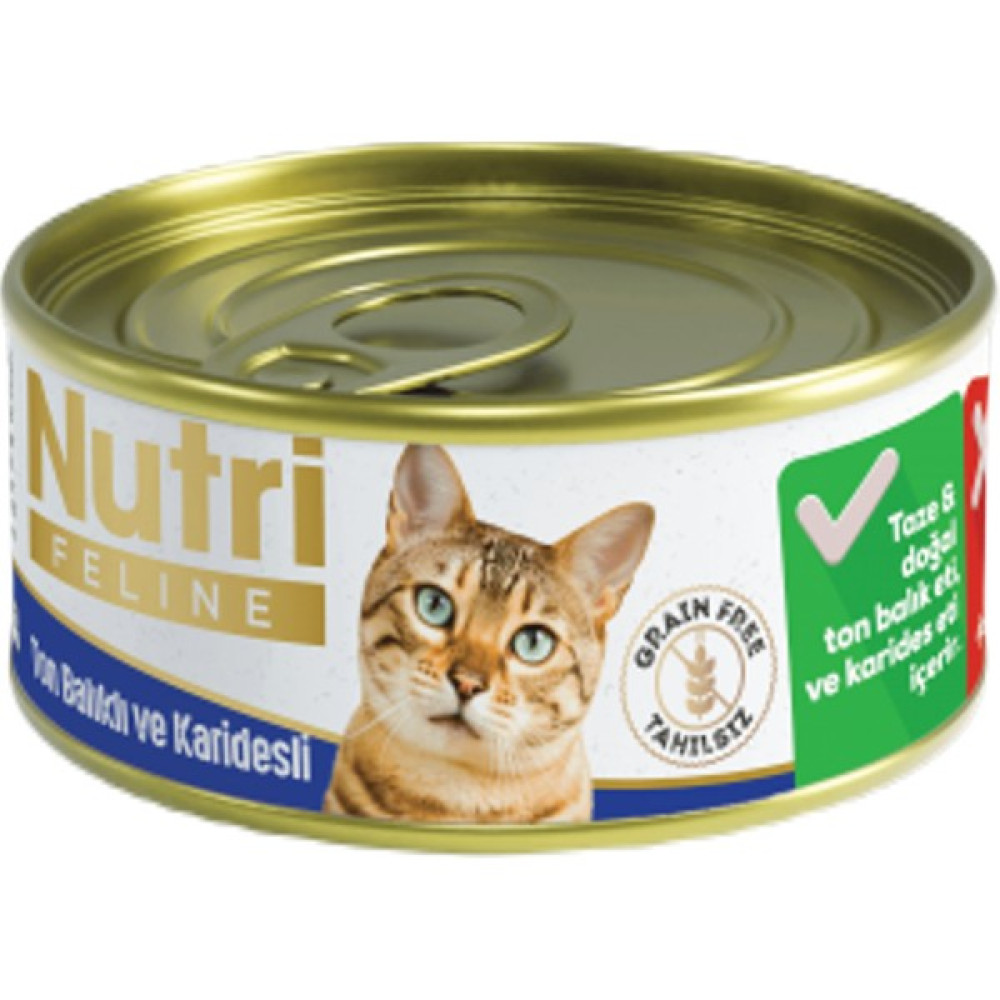 Nutri Feline Grain Free Tuna Pate with Shrimps Adult Cat Tahılsız Ton Balıklı ve Karidesli Yetişkin Kediler İçin Yaş Kedi Maması 85gr Evcil Hayvan Ürünleri Fiyatı