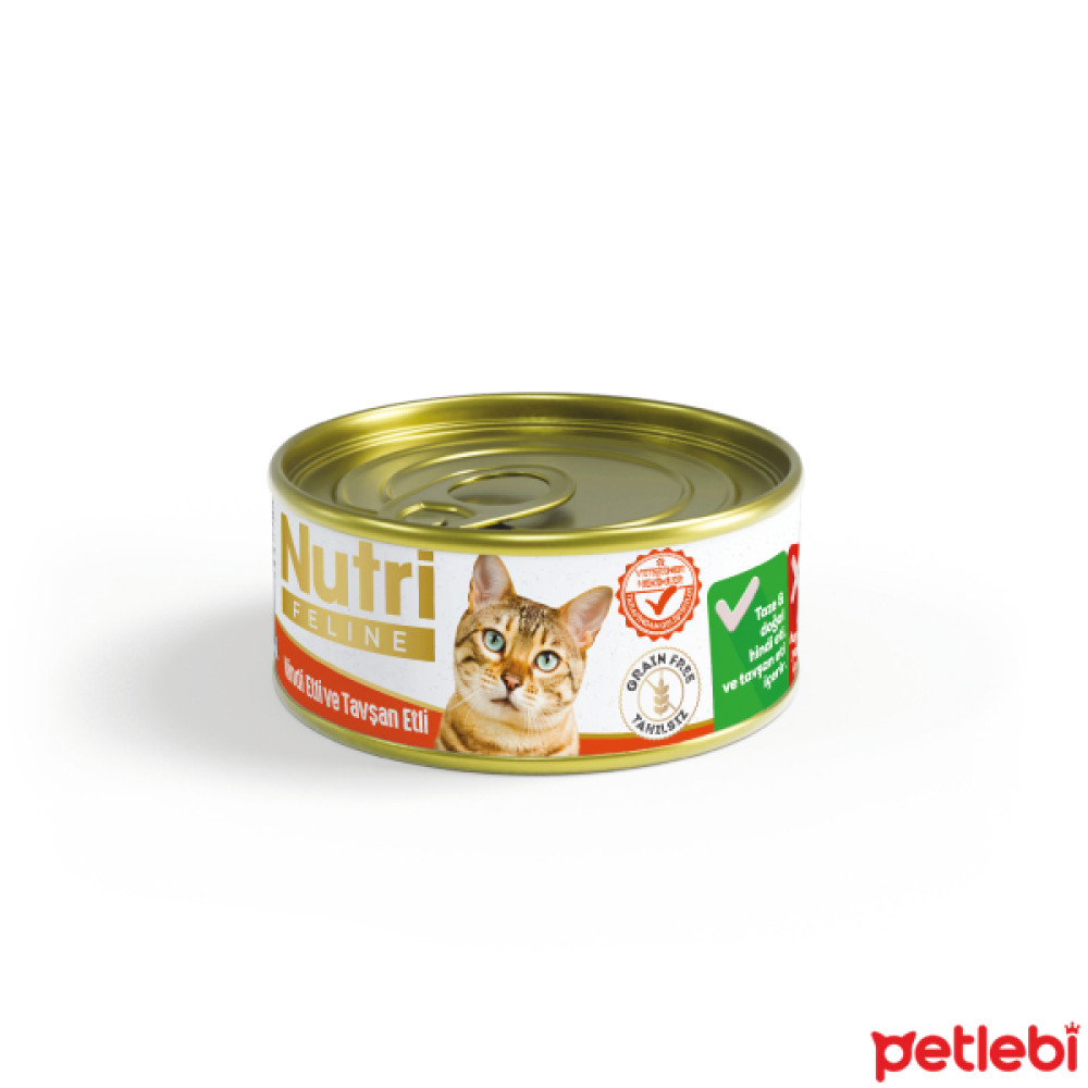 Nutri Feline Hindi Etli ve Tavşanlı Tahılsız Yetişkin Kedi Konservesi 85gr Evcil Hayvan Ürünleri Fiyatı