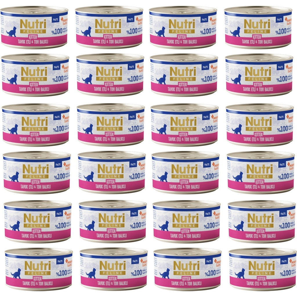 Nutri Feline Kitten Tavuk Etli ve Ton Balıklı Tahılsız Yavru Kedi Konservesi 70 Gr. x 24 Adet Evcil Hayvan Ürünleri Fiyatı