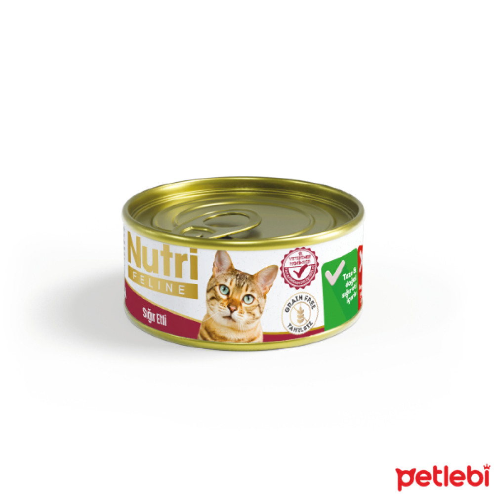 Nutri Feline Kıyılmış Sığır Etli Tahılsız Yetişkin Kedi Konservesi 85gr Evcil Hayvan Ürünleri Fiyatı