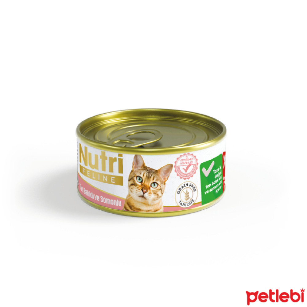 Nutri Feline Kıyılmış Ton Balıklı ve Somonlu Tahılsız Yetişkin Kedi Konservesi 85gr Evcil Hayvan Ürünleri Fiyatı
