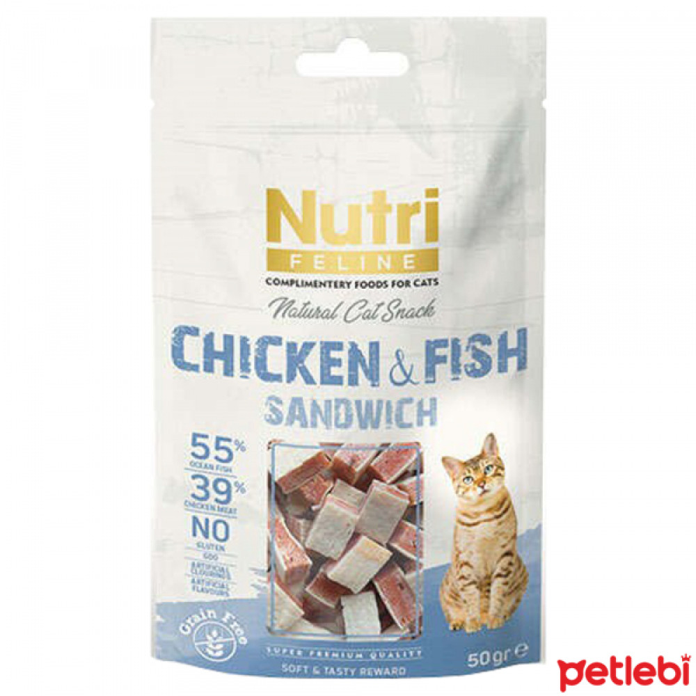 Nutri Feline Okyanus Balıklı ve Tavuk Etli Tahılsız Sandviç Kedi Ödül Maması 50gr Evcil Hayvan Ürünleri Fiyatı