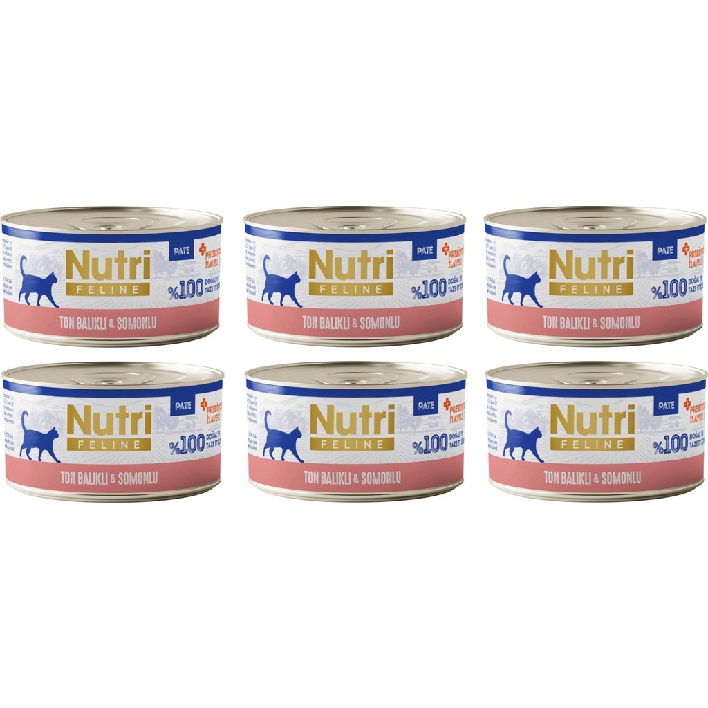 Nutri Feline Ton Balıklı ve Somonlu Pate Tahılsız Yetişkin Kedi Konservesi 70 Gr. x 6 Adet Evcil Hayvan Ürünleri Fiyatı