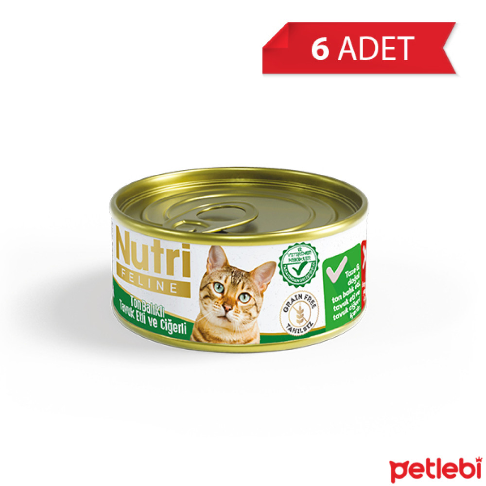 Nutri Kıyılmış Ton Balıklı Ciğerli ve Tavuk Etli Tahılsız Yetişkin Kedi Konservesi 85gr (6 Adet) Evcil Hayvan Ürünleri Fiyatı