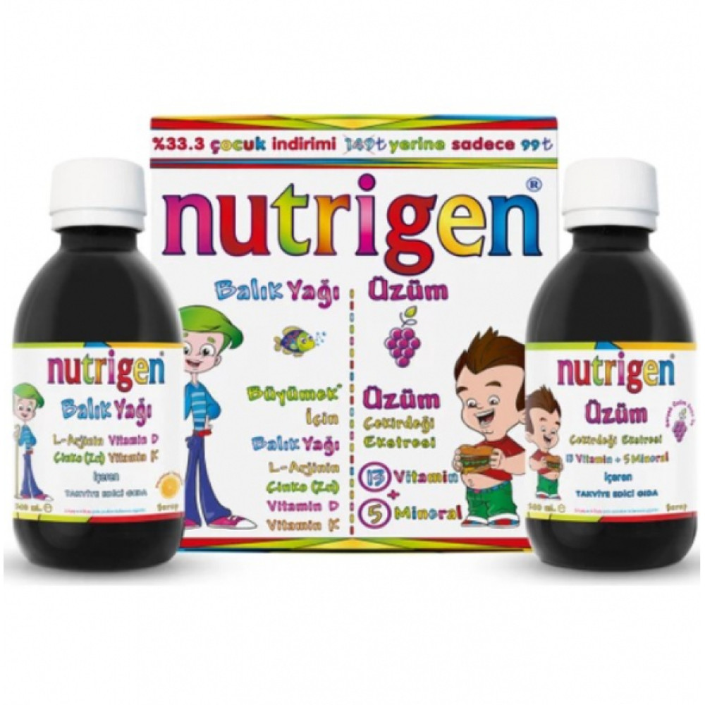Nutrigen Balik Yagi Surubu 200 Ml + Uzum Surup 200 Ml Kişisel Bakım Gereçleri Fiyatı