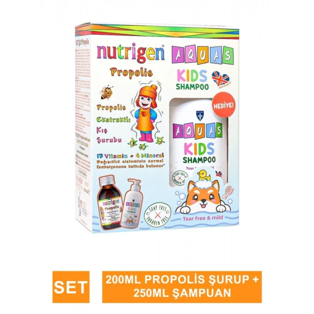 Nutrigen Propolis Surup 200 Ml + Aquas Kids Sampuan 250 Ml Hediyeli Kişisel Bakım Gereçleri Fiyatı