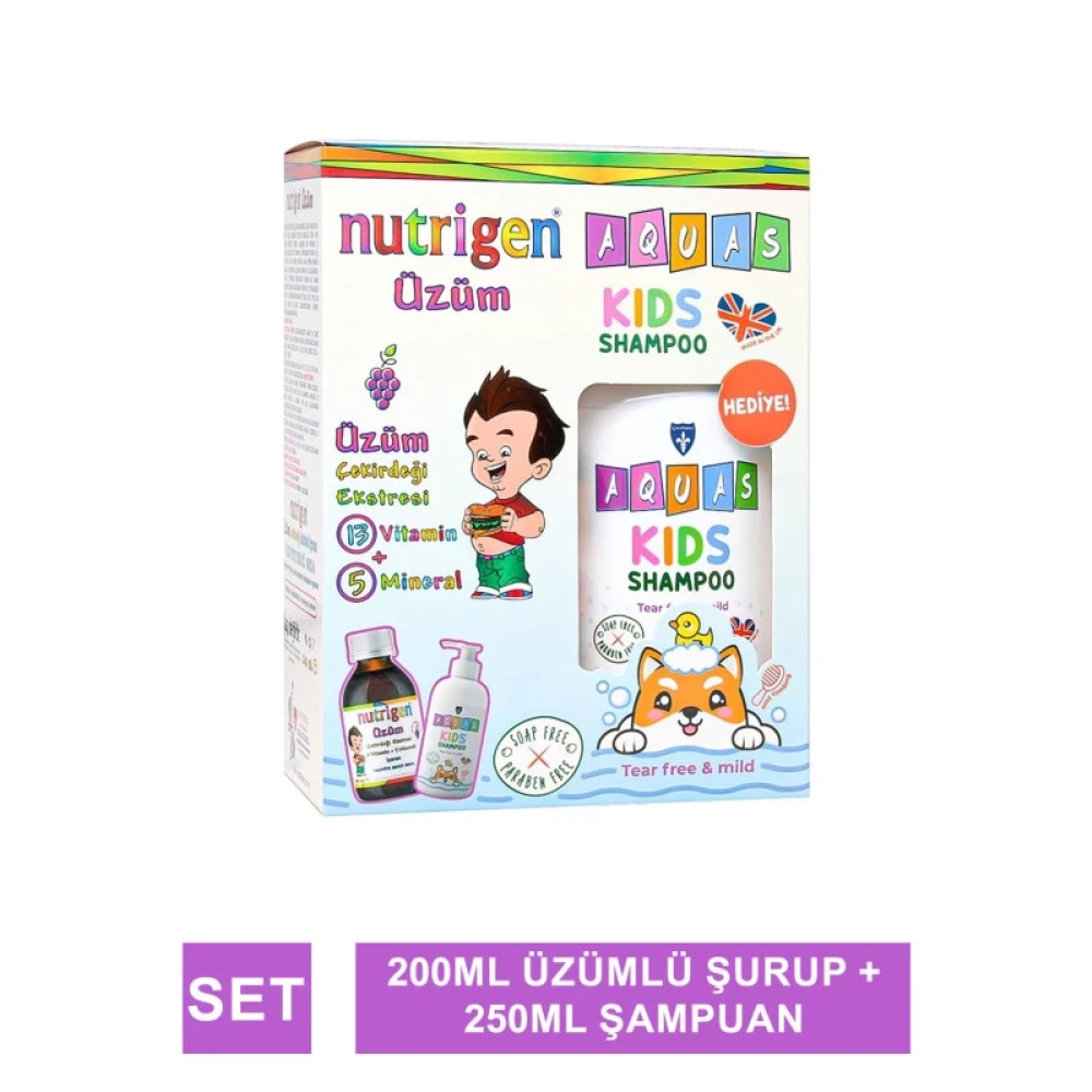 Nutrigen Uzum Cekirdegi Ekstresi 200 Ml - Aquas Kids Sampuan Hediye - Şampuan ve Saç Kremi Fiyatı