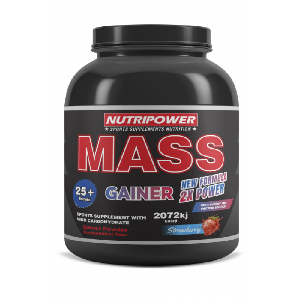 Nutripower Mass Gainer Kilo Almaya Yardimci Karbonhidrat Tozu 2500G Cilek 25 Servis Sporcu Besinleri Fiyatı