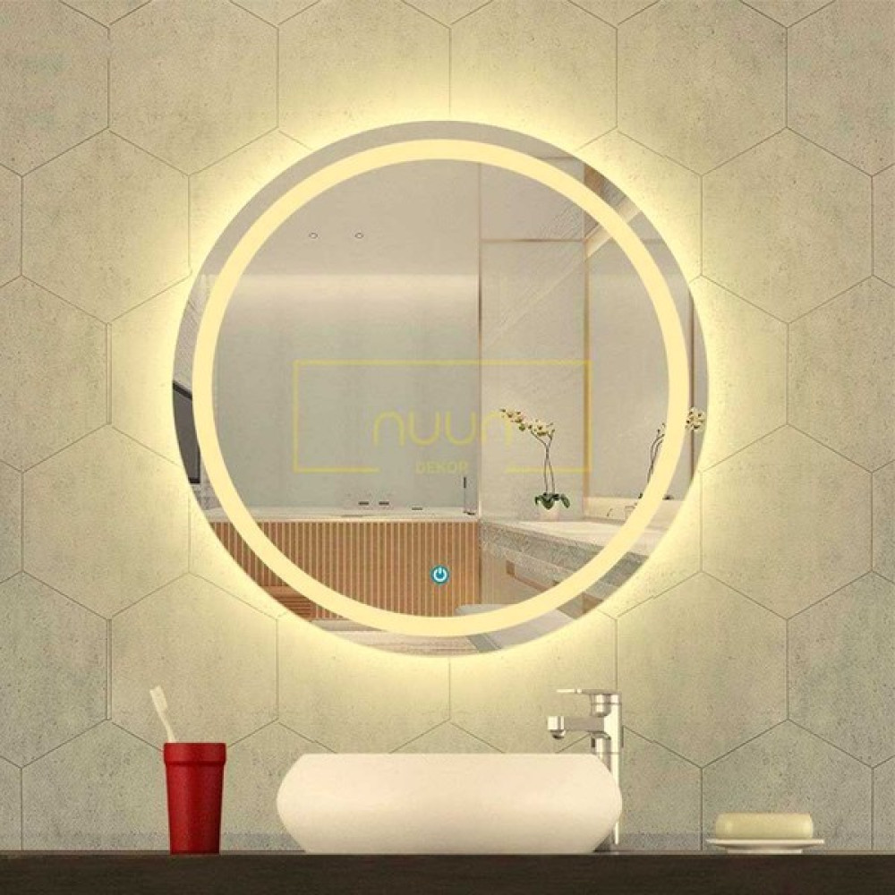 Nuun Dekor Dokunmatik Ledli Yuvarlak Banyo Aynası (Dimmer Özellikli) - Gün Işığı Ledli - 70cm Banyo Aynası Fiyatı