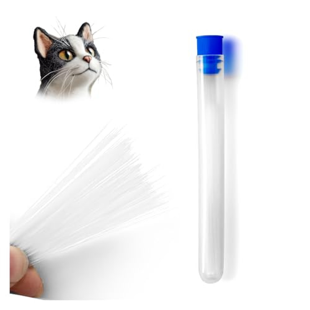 Nuvretk 300pcs Cat Whiskers for Felting Needles & DIY - Realistic 2.3 Inch Tapered Plastic Whiskers for Felting Supplies, Stuffed Animals & Dolls & Crafts(White)