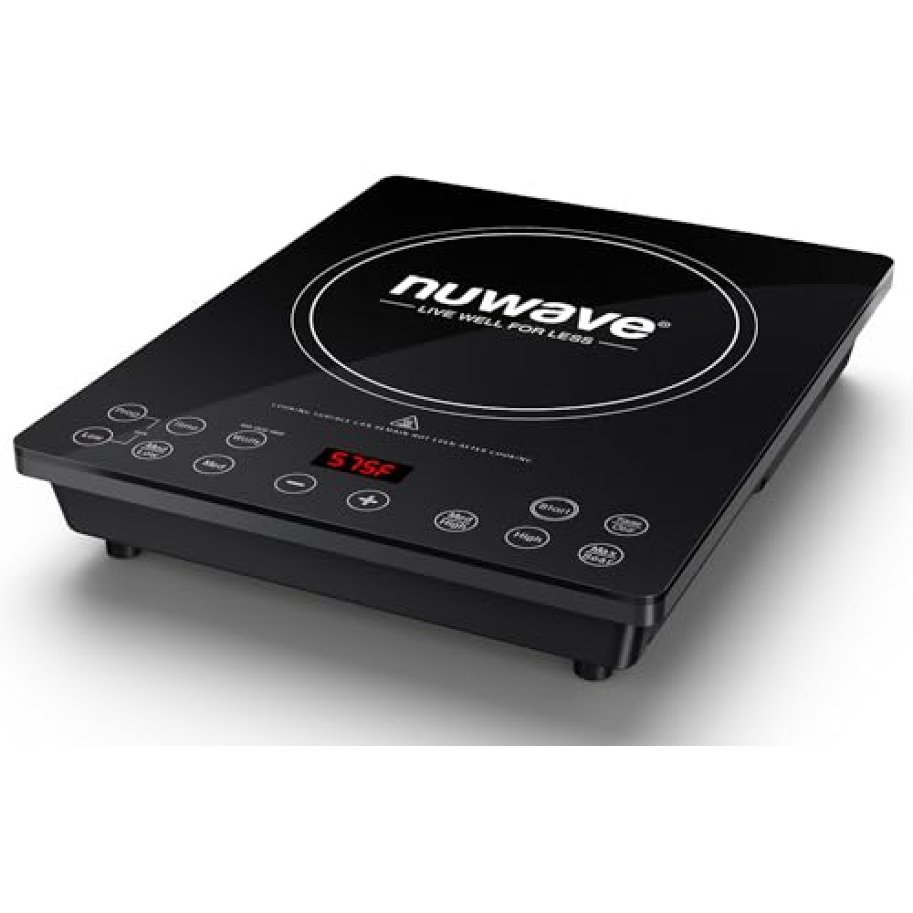Nuwave Portable Induction Cooktop, NSF-Certified Single Electric Burner, 94 Precise Temp Range, Large 8” Heating Coil, Perfect for Professional & Commercial Settings, Shatter-Proof Glass Surface