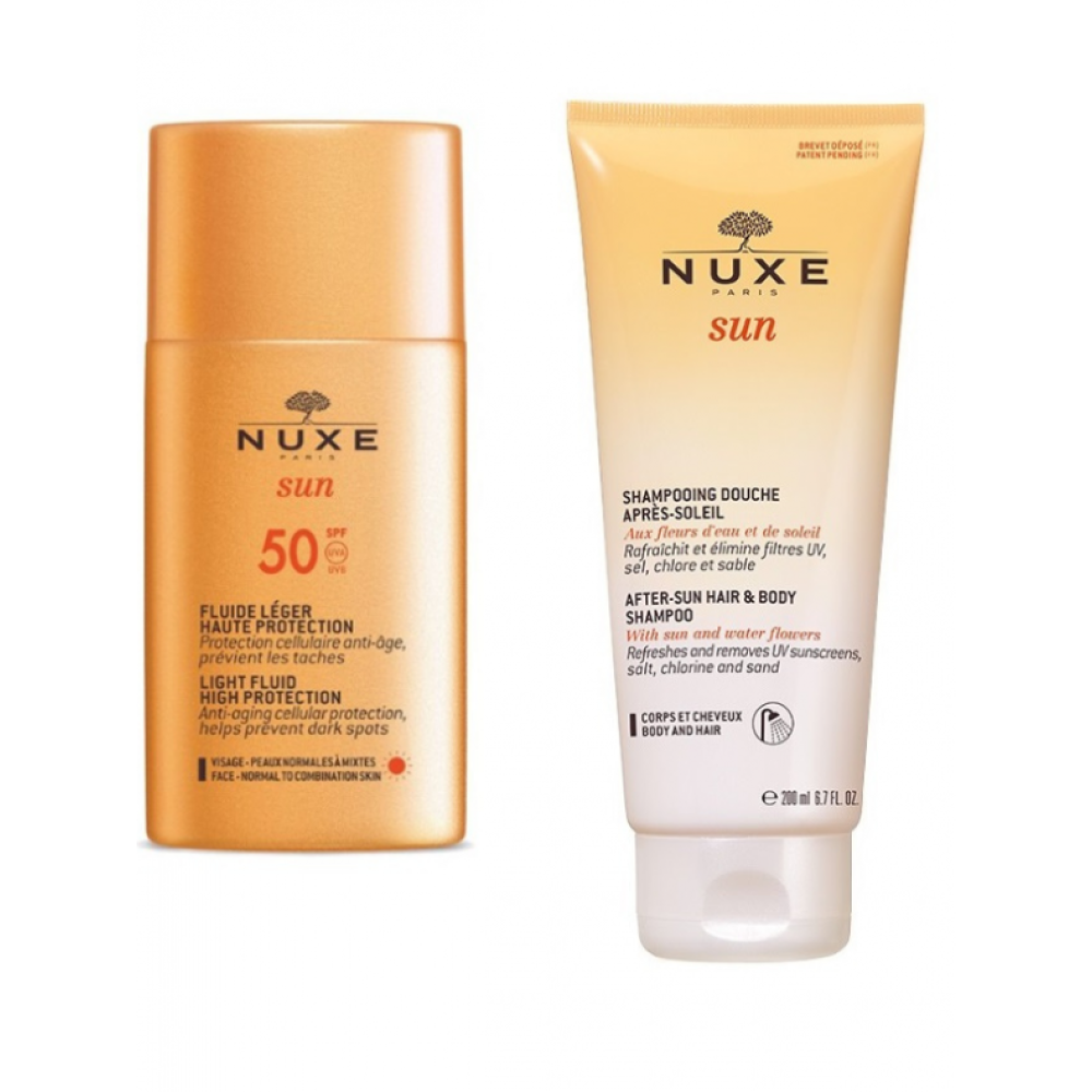 Nuxe Nuxe Sun Gunes Koruyucu Yuz Kremi Spf 50 50 Ml - Gunes Sonrasi Sac Ve Vucut Sampuani 200 Ml Güneş Kremleri ve Losyonları Fiyatı