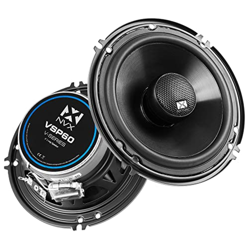 NVX® VSP60 6" Premium Car Speakers, 600W Max, 200W RMS, 2-Way 6 inch Coaxial w/ 1" Silk Dome Tweeters & Built-in X-Overs, Easy to Install in Cars/Trucks/Doors (Pair) Car Speakers & Subwoofer Fiyatı