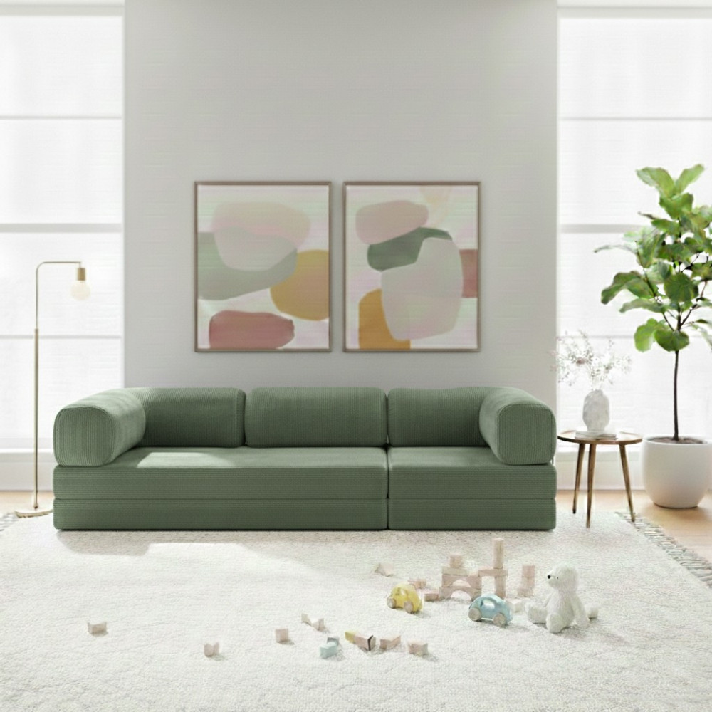 Nwin Home Linea Long 100*300 Sünger Koltuk Takımı Modüler Yatak Minder Dinlenme Köşesi - Yeşil Koltuk Takımı / Seti Fiyatı
