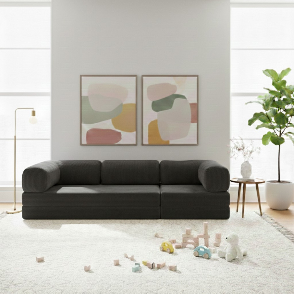 Nwin Home Linea Long 100x300 cm Modern Modüler Köşe Koltuk - Çok Amaçlı Yer Minderi Yatak Dinlenme Seti - Antrasit Koltuk Fiyatı