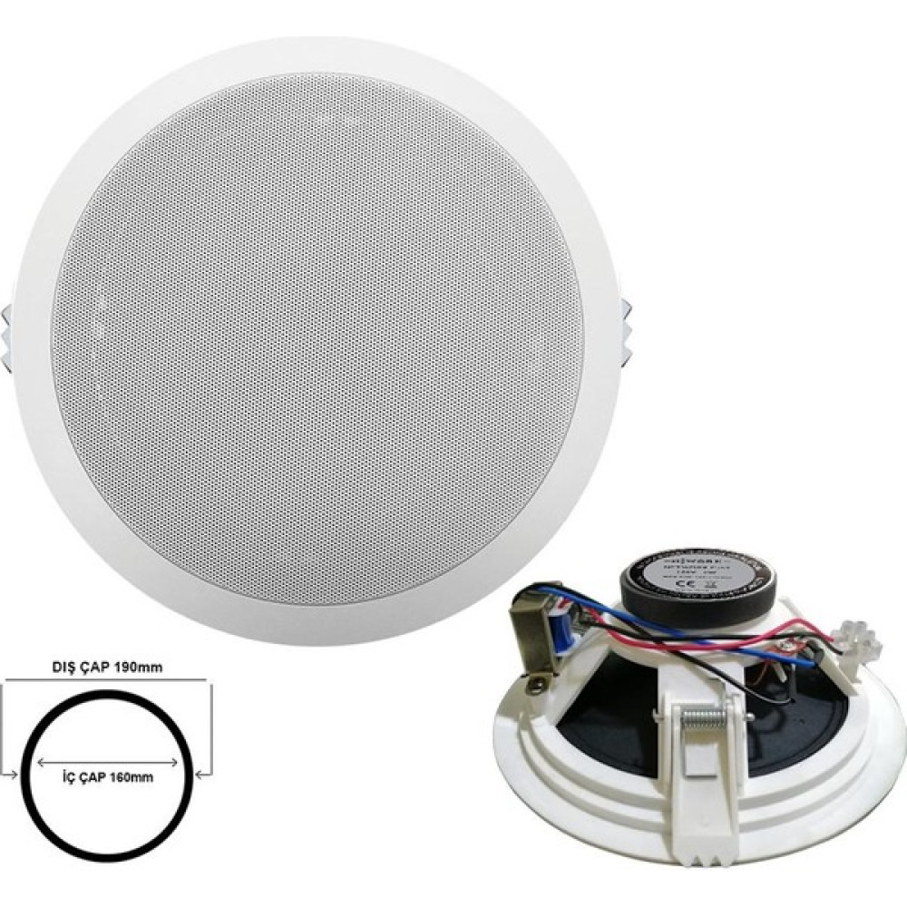 Nwork C-6t Alçıpan Tavan Hoparlör 16CM 10 Watt Trafolu Beyaz Oto Hoparlörleri & SubWoofer Fiyatı