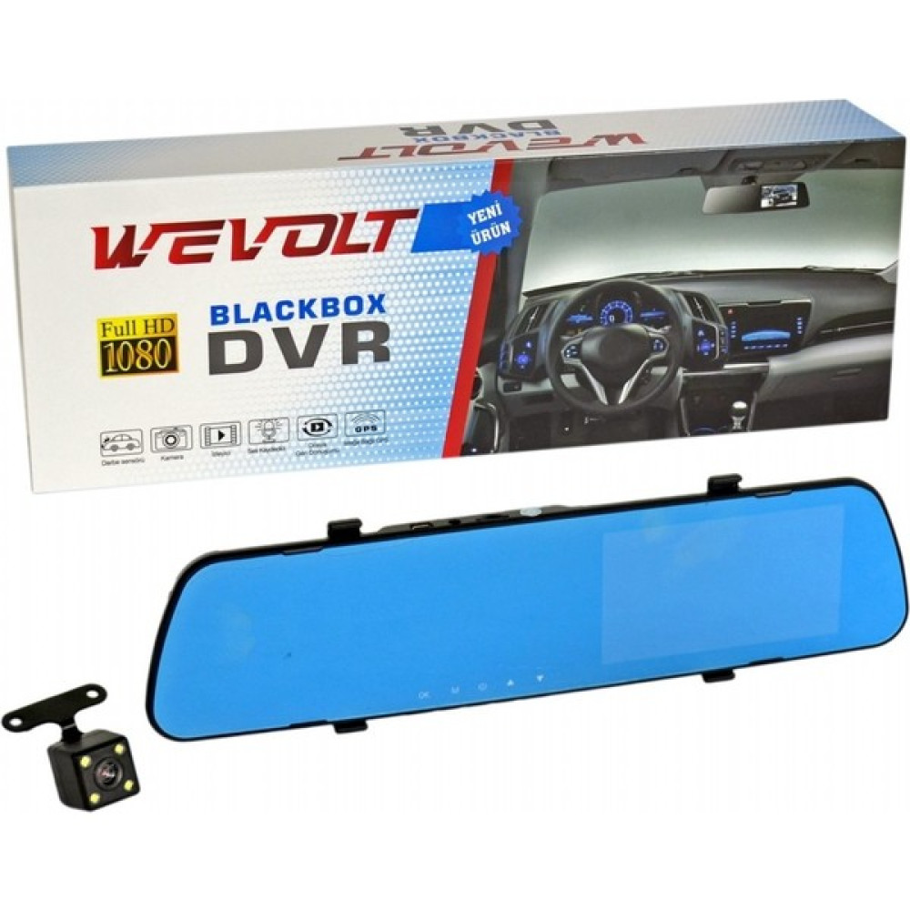 Nyf Wevolt Dvr Kayıt Cihazı 4,3 Inç Dikiz Ayna Ekranlı Çift Kameralı - Siyah Oto Görüntü Sistemleri Fiyatı