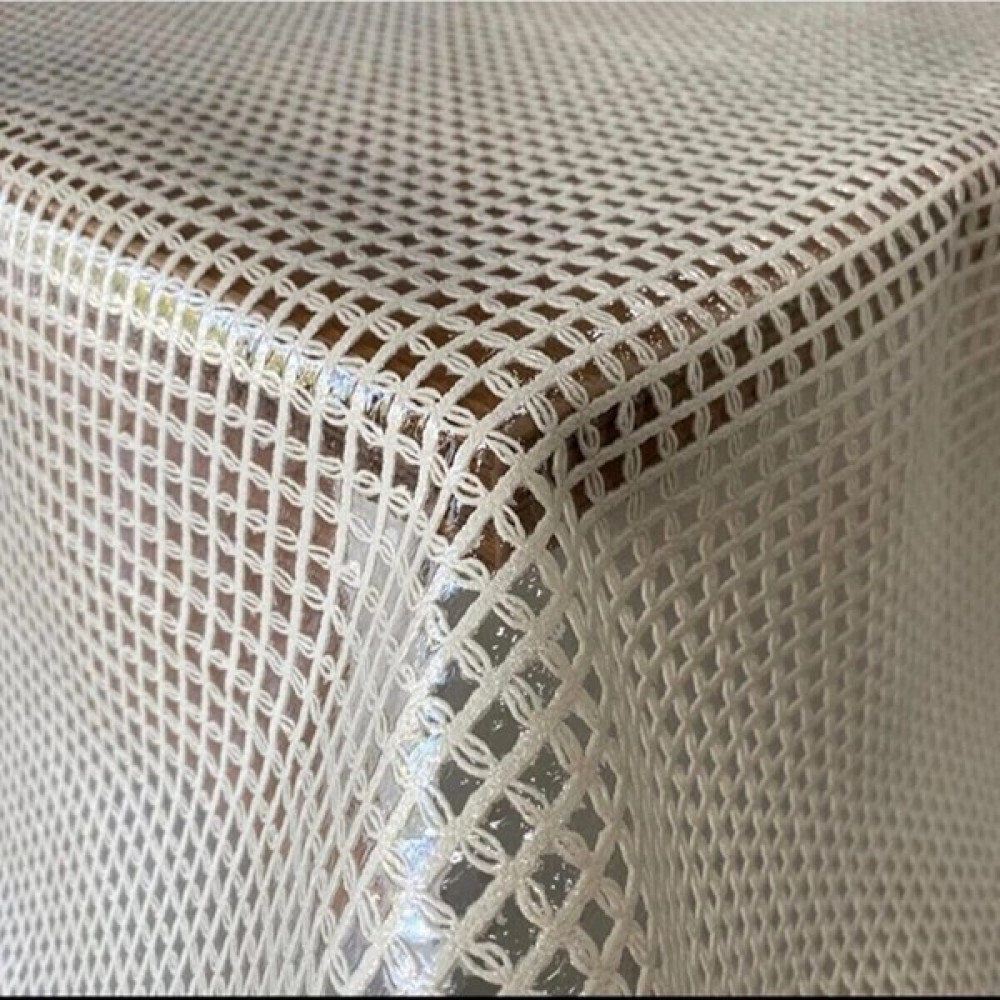NYK Home Hasır Desen Lüks Pvc Silinebilir Masa Örtüsü Tüm Renk ve Ölçüler - Krem - 140 x 240 cm Masa Örtüsü Fiyatı