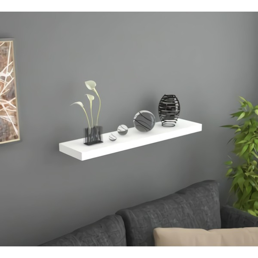Nym Concept Dekoratif beyaz mdflam duvar rafı 100X20 cm gizli bağlantılı uçan raf - 100 x 20 cm Kitaplık - Duvar Rafı & CD / DVD Rafı Fiyatı