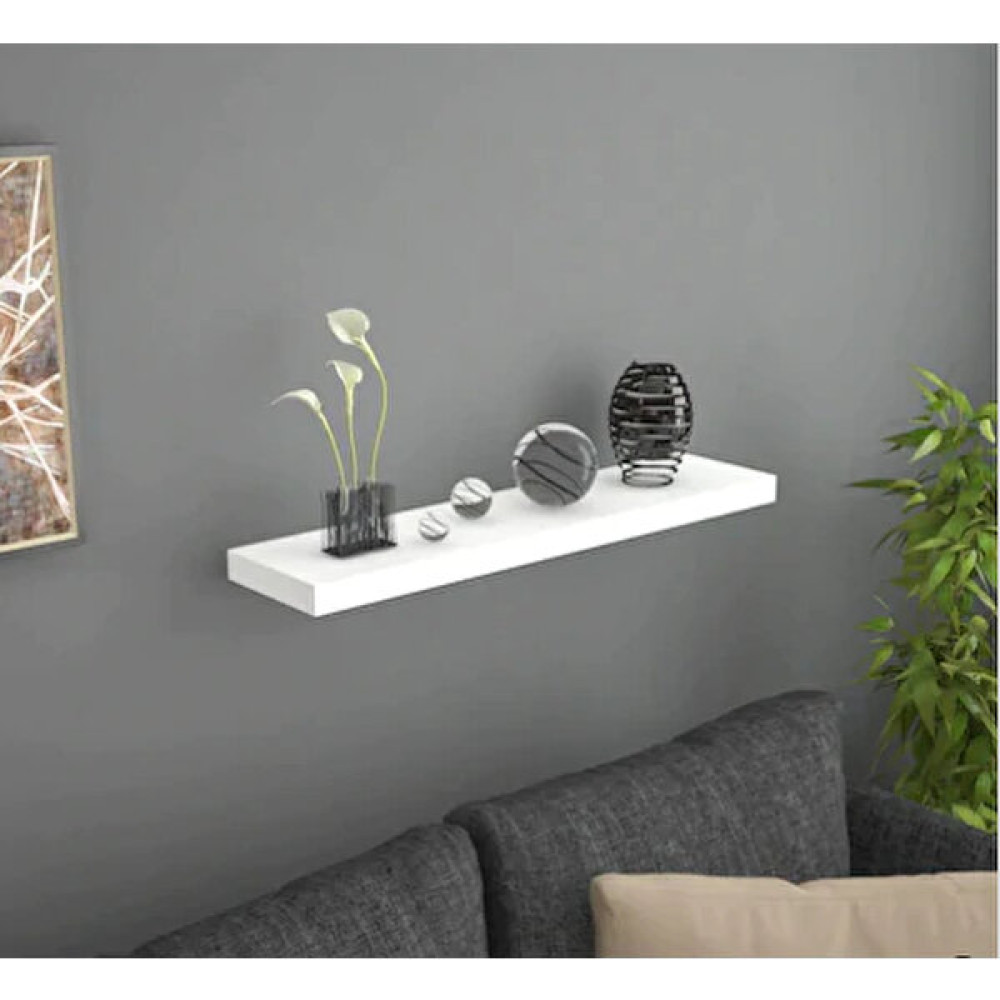 Nym Concept Dekoratif beyaz mdflam duvar rafı 60X15 cm gizli bağlantılı uçan raf Kitaplık - Duvar Rafı & CD / DVD Rafı Fiyatı